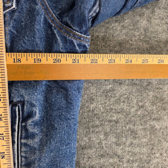Vintage Levis Sherpa Lined Denim Trucker Jacket Mens 40R Blue Medium Wash 80s - Picture 12 of 15